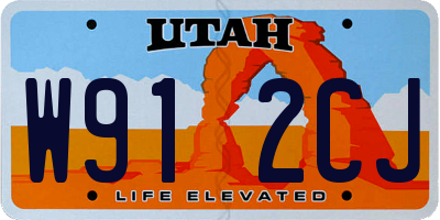UT license plate W912CJ