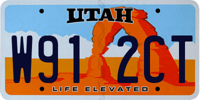 UT license plate W912CT