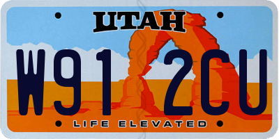 UT license plate W912CU