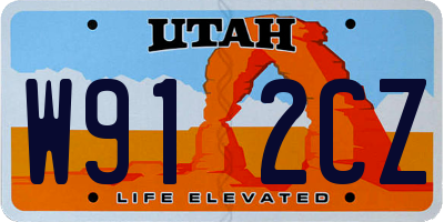 UT license plate W912CZ