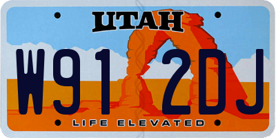 UT license plate W912DJ