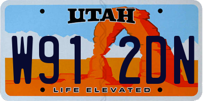 UT license plate W912DN