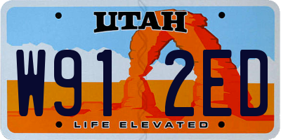 UT license plate W912ED