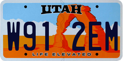 UT license plate W912EM