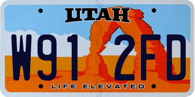 UT license plate W912FD