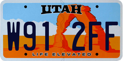 UT license plate W912FF