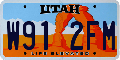 UT license plate W912FM