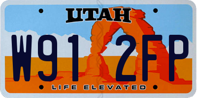 UT license plate W912FP
