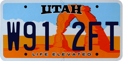 UT license plate W912FT