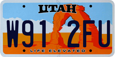UT license plate W912FU