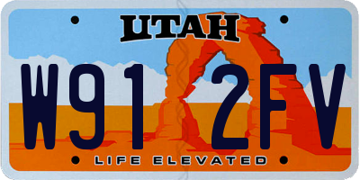 UT license plate W912FV
