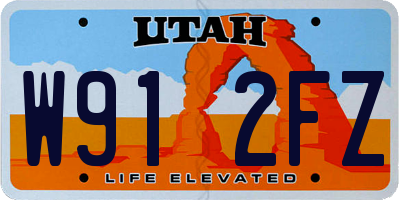 UT license plate W912FZ