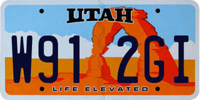 UT license plate W912GI