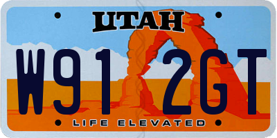 UT license plate W912GT