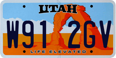 UT license plate W912GV
