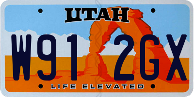 UT license plate W912GX