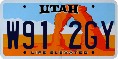 UT license plate W912GY
