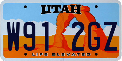 UT license plate W912GZ