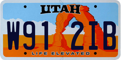 UT license plate W912IB