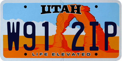 UT license plate W912IP