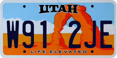 UT license plate W912JE