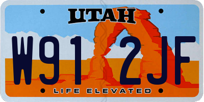 UT license plate W912JF