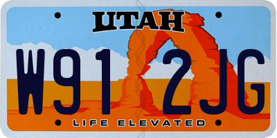 UT license plate W912JG