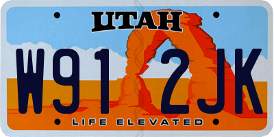 UT license plate W912JK