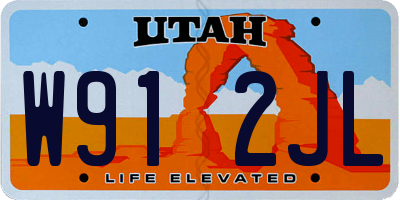 UT license plate W912JL