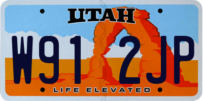 UT license plate W912JP