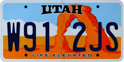 UT license plate W912JS
