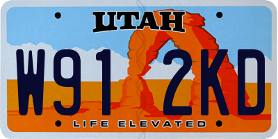 UT license plate W912KD