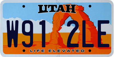 UT license plate W912LE