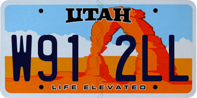 UT license plate W912LL
