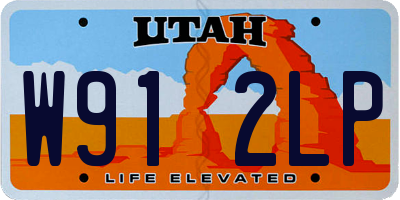 UT license plate W912LP