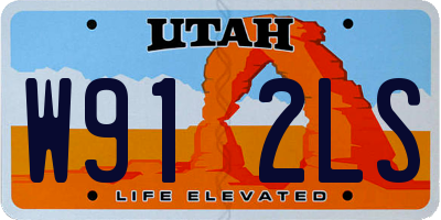 UT license plate W912LS