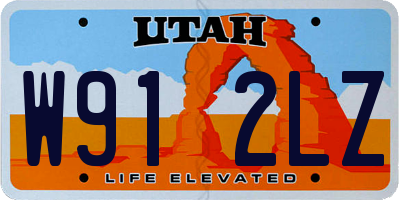UT license plate W912LZ