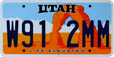 UT license plate W912MM