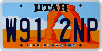 UT license plate W912NP