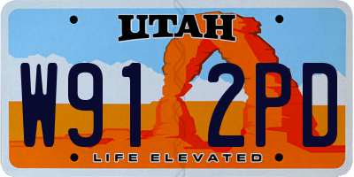 UT license plate W912PD