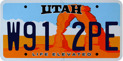 UT license plate W912PE