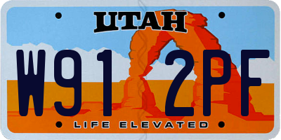 UT license plate W912PF