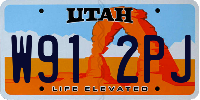 UT license plate W912PJ