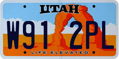 UT license plate W912PL
