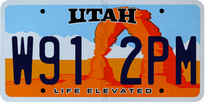 UT license plate W912PM