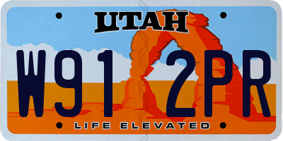 UT license plate W912PR