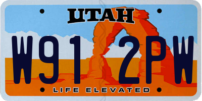 UT license plate W912PW