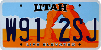 UT license plate W912SJ