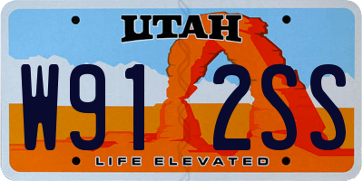 UT license plate W912SS