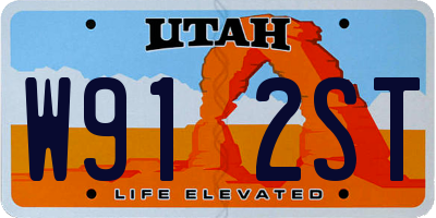 UT license plate W912ST